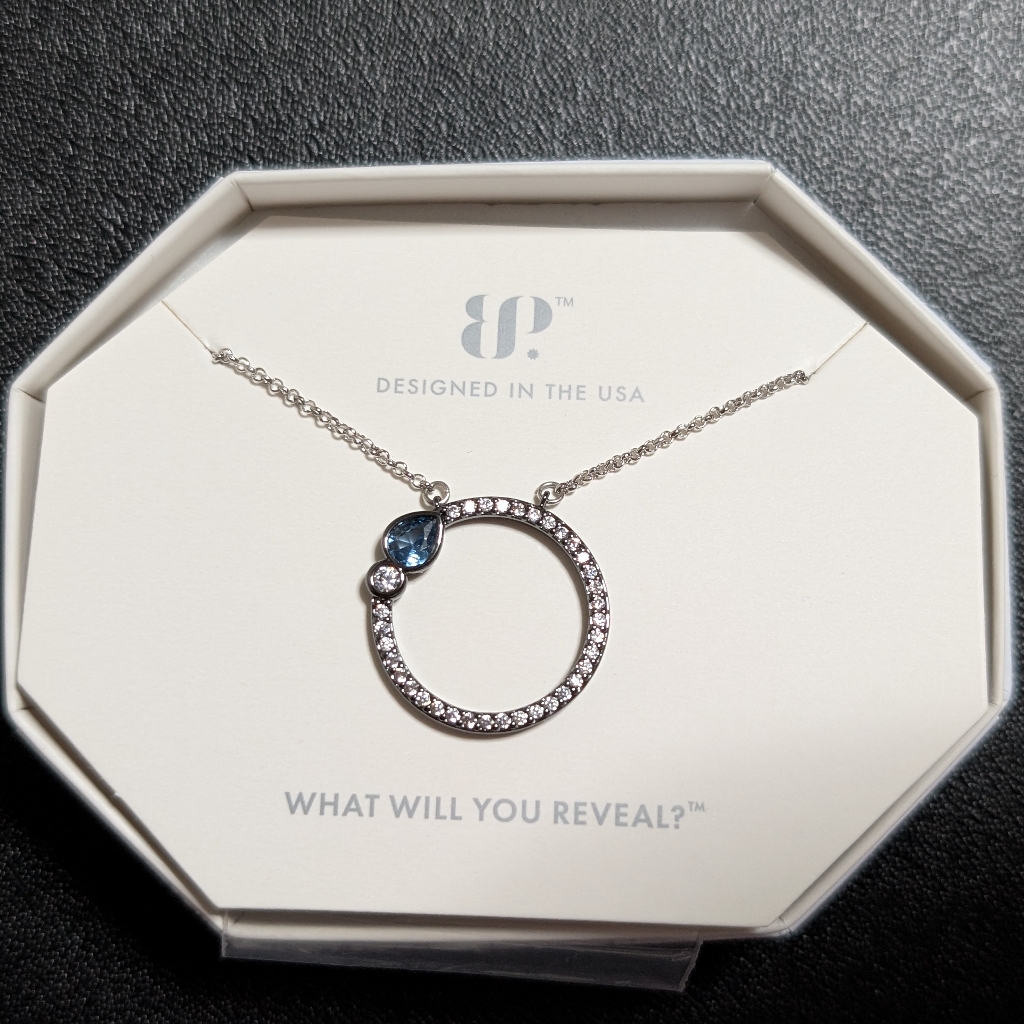 Silver, Hematite, And Blue Necklace With Circular Pendant - Rbp5276 - Bomb Party